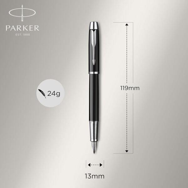 PARKER DOLMA KALEM + TÜKENMEZ KALEM KILIFLI IM LAKE SİYAH CT DUO SET 2214457