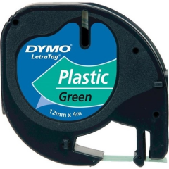 DYMO ŞERİT LETRATAG PLASTİK 12MM x 4MT YEŞİL 721640 59425