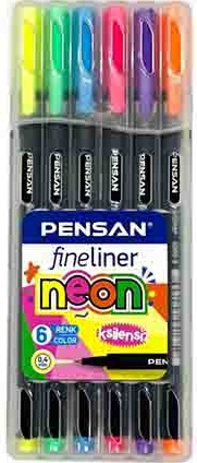 PENSAN FINELINER 6300 6 LI NEON PVC KUTU