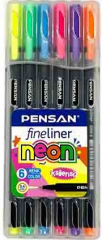 PENSAN FINELINER 6300 6 LI NEON PVC KUTU