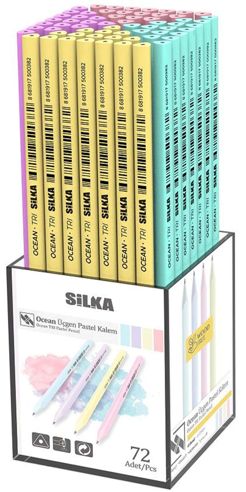 SİLKA KURŞUN KALEM OCEAN ÜÇGEN PASTEL 72 Lİ ART.38