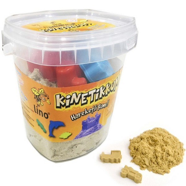 LİNO KİNETİK KUM 500 GR KOVA NATÜREL 3 ADET KALIP LN-500