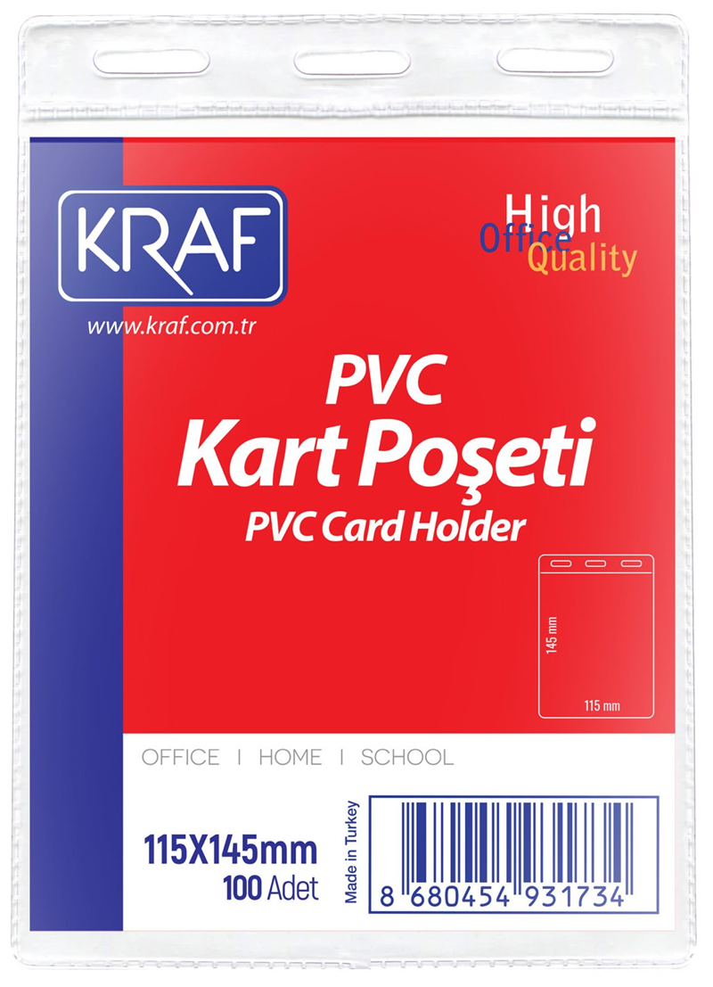 KRAF KART POŞETİ PVC 115x145mm 100 LÜ
