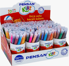 PENSAN KİDZ KEÇELİ KALEM 4000 20 RENK FIRÇA UÇLU