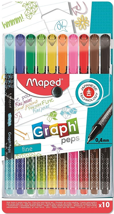 MAPED FINELINER DESENLİ 10 LU KARIŞIK 749050