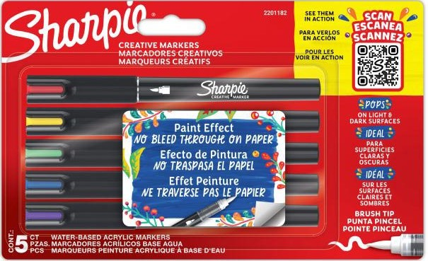 SHARPIE CREATIVE AKRİLİK MARKÖR SET FIRÇA UÇ 5 Lİ 2201182