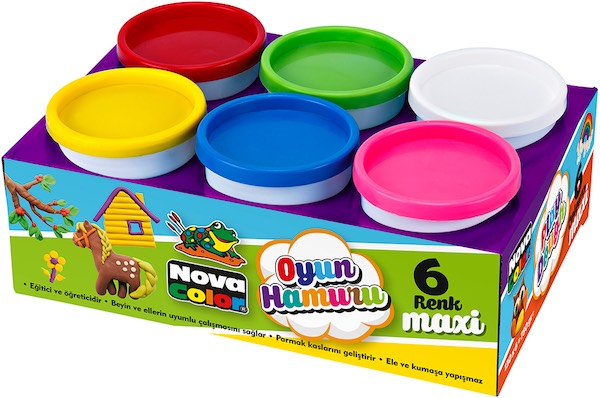 NOVA COLOR OYUN HAMURU MAXI SET 6 LI 6x130 GR NC-4107