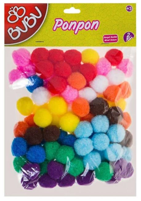 BU-BU PONPON 2CM 50'Lİ KARMA BUBU-PON002