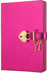 VJ DEFTER HUSH HUSH KİLİTLİ METALİK KUTULU 13x18 Cm. 80 Gr. 160 YP. ÇİZGİLİ METALİK LİLA 1027