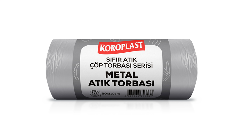 KOROPLAST ÇÖP TORBASI SIFIR ATIK METAL ATIKLARI AÇIK GRİ JUMBO 80x110 650 GR 10 LU 40 MİC. ST01500534