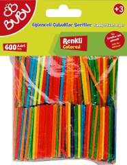BU-BU EĞLENCELİ ÇUBUKLAR ŞERİT RENKLİ 100'LÜ BUBU-HS0020