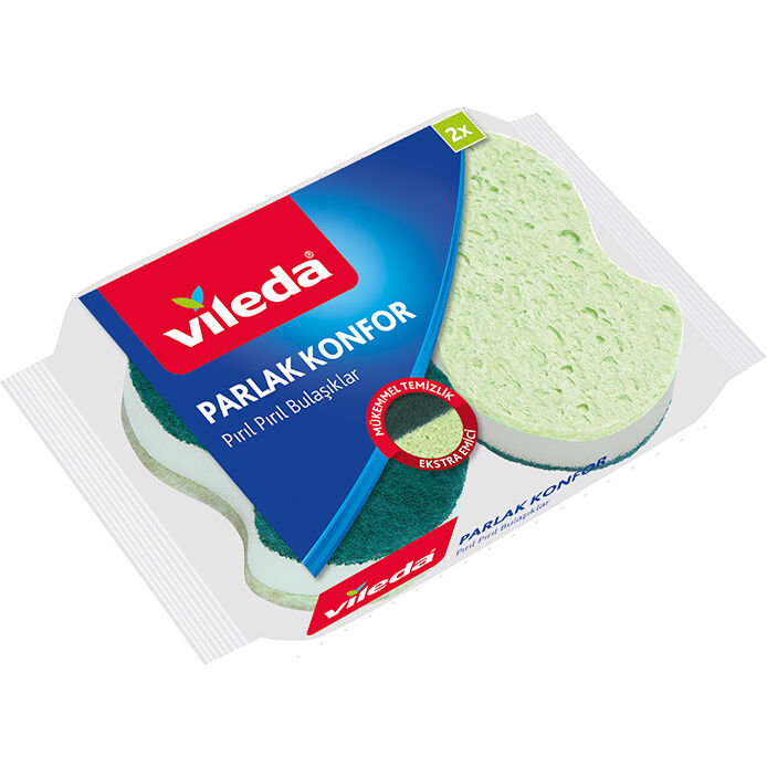 VİLEDA VİSCOSE SÜNGER PARLAK KONFOR DÜZ 2 Lİ 146232