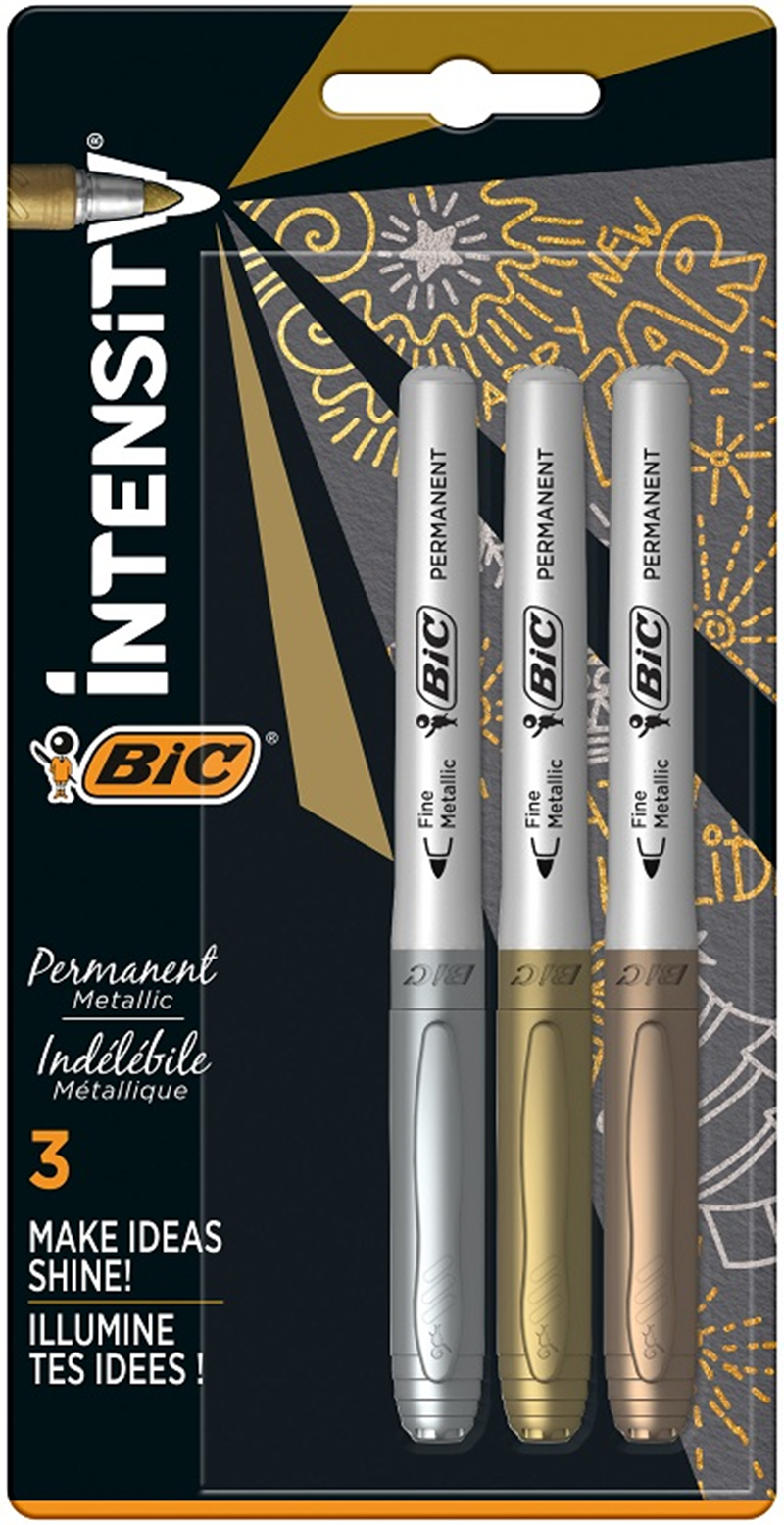 BIC INTENSITY PERMANENT MARKÖR ALTIN GÜMÜŞ BRONZ 3'LÜ BLİSTER 944033