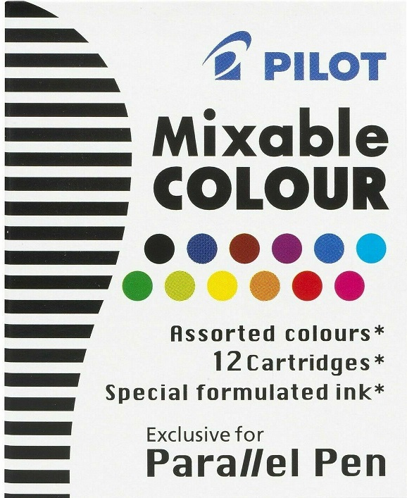 PILOT KALİGRAFİ KALEMİ PARALEL PEN  YEDEĞİ 12 Lİ KARIŞIK RENK IC-P3-AST