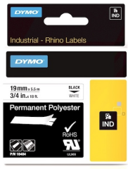 DYMO ŞERİT RHİNOPRO 19MM x 5.5MT BEYAZ/SİYAH 18484