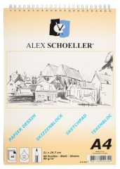 ALEX ESKİZ BLOK 90 GR A4 DİK SPİRALLİ 60 YP ALX-820