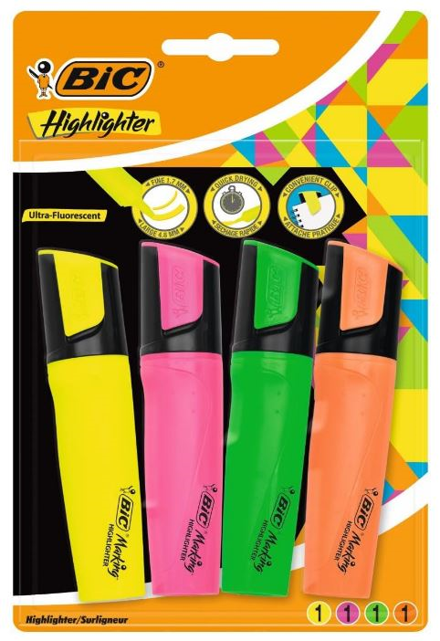 BIC FOSFORLU KALEM FLAT SET 4 LÜ KARIŞIK BLS. 943652