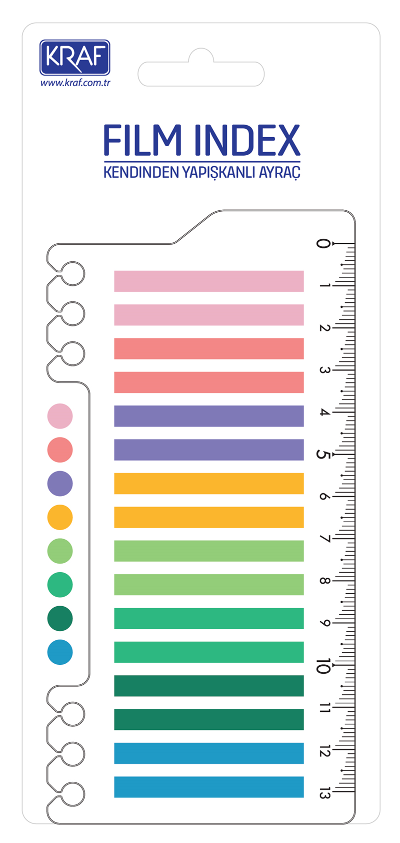 16645-1 Index Fılm (PP) Cetvelli Brıght Color Yapışkanlı Ayraç 6x45mm 16'lı X 20yp