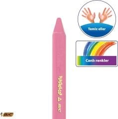 BIC Plastidecor Elleri Kirletmeyen Üçgen Pastel Boya 12 Lİ