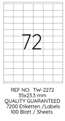 TANEX LASER ETİKET TW-2272 35 X 23.3 MM 100 LÜ