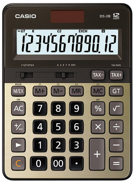CASIO HESAP MAKİNESİ MASAÜSTÜ DS-2B 12 HANE GOLD