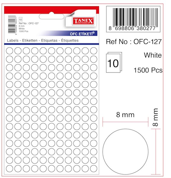 TANEX OFİS ETİKETİ OFC-127 BEYAZ