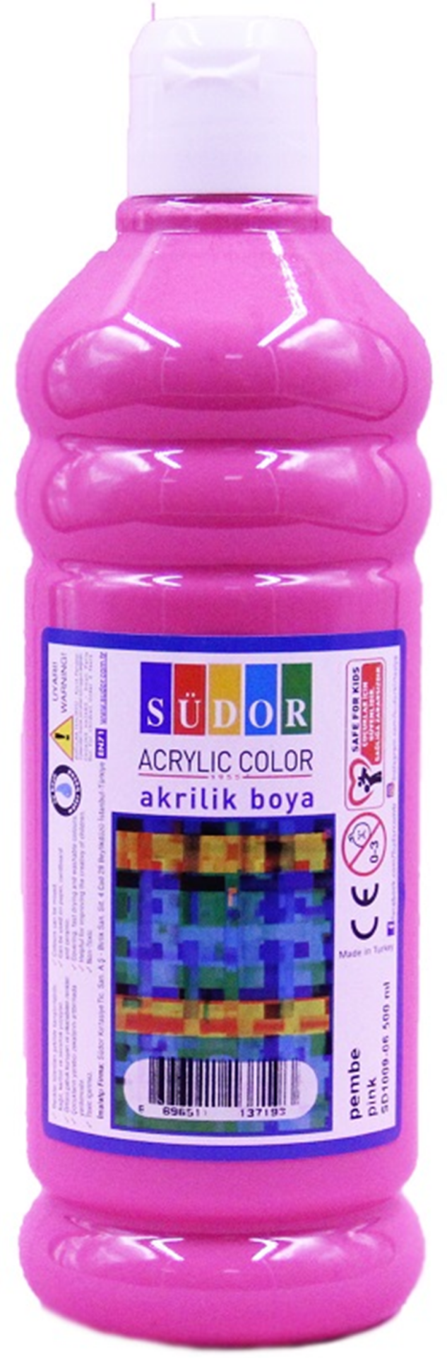 SÜDOR AKRİLİK BOYA 500 ML PEMBE SD1009-06