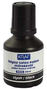 KRAF BEYAZ TAHTA KALEM MÜREKKEBİ 30ml 445G SİYAH