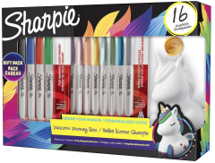 SHARPIE PERMANENT SET FINE 16 LI KUMBARA HEDİYELİ TEK BOYNUZ 2164411