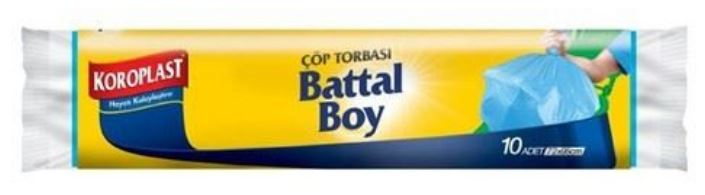KOROPLAST ÇÖP TORBASI BATTAL 72x95 GÜÇLÜ 10 LU ST01500489