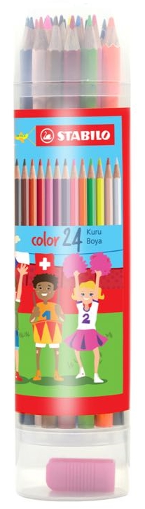 STABILO KURU BOYA 24 RENK PLASTİK TÜP 1224/77-PT