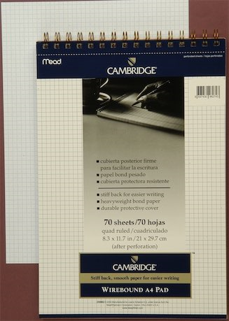 MEAD BLOKNOT CAMBRIDGE SPİRALLİ KARTON KAPAK A4 BEYAZ 70 YP KARELİ M-259882
