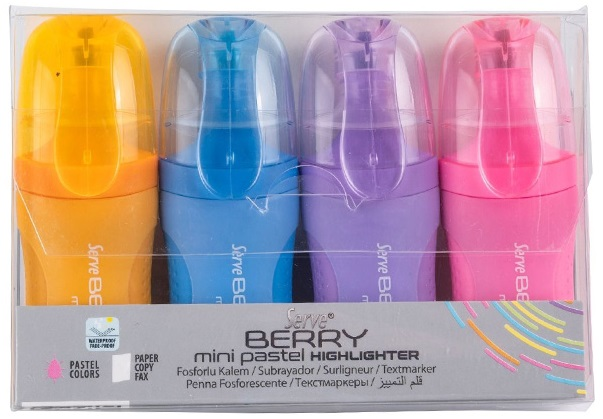 SERVE FOSFORLU KALEM BERRY MİNİ PASTEL SET 4 LÜ BRMFKP4PS