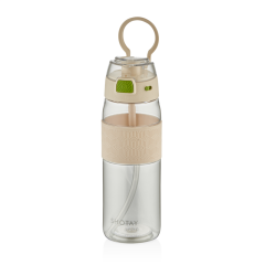 SHOTAY MATARA TRITAN  800 ML ŞEFFAF KAPAKLI ŞERİTLİ (4 ASS.) SHT-ST-7203