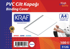 KRAF CİLT KAPAĞI A4 100 LÜ 512G BEYAZ