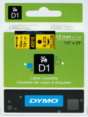 DYMO ŞERİT D1 12MM x 7MT SARI/SİYAH 720580 45018