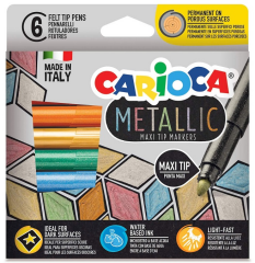 CARIOCA KEÇELİ KALEM METALİK JUMBO 6 LI 43161
