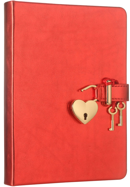 VJ DEFTER HUSH HUSH KİLİTLİ METALİK KUTULU 13x18 Cm. 80 Gr. 160 YP. DÜZ KIRMIZI 4403