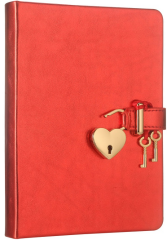 VJ DEFTER HUSH HUSH KİLİTLİ METALİK KUTULU 13x18 Cm. 80 Gr. 160 YP. DÜZ KIRMIZI 4403