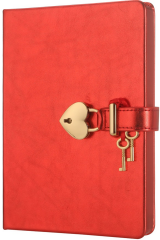 VJ DEFTER HUSH HUSH KİLİTLİ METALİK KUTULU 13x18 Cm. 80 Gr. 160 YP. DÜZ KIRMIZI 4403