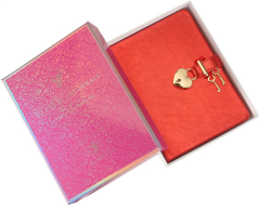 VJ DEFTER HUSH HUSH KİLİTLİ METALİK KUTULU 13x18 Cm. 80 Gr. 160 YP. DÜZ KIRMIZI 4403