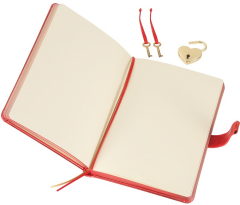 VJ DEFTER HUSH HUSH KİLİTLİ METALİK KUTULU 13x18 Cm. 80 Gr. 160 YP. DÜZ KIRMIZI 4403