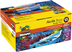 NOVA COLOR AKRİLİK BOYA ŞİŞE 30 CC SET 12 Lİ NC-179