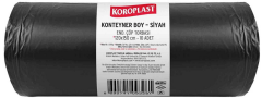 KOROPLAST ÇÖP TORBASI KONTEYNER 120x150 KÖRÜKLÜ ENDÜSTRİYEL SİYAH 1000 GR 10 LU 56 MİC. ST01500350