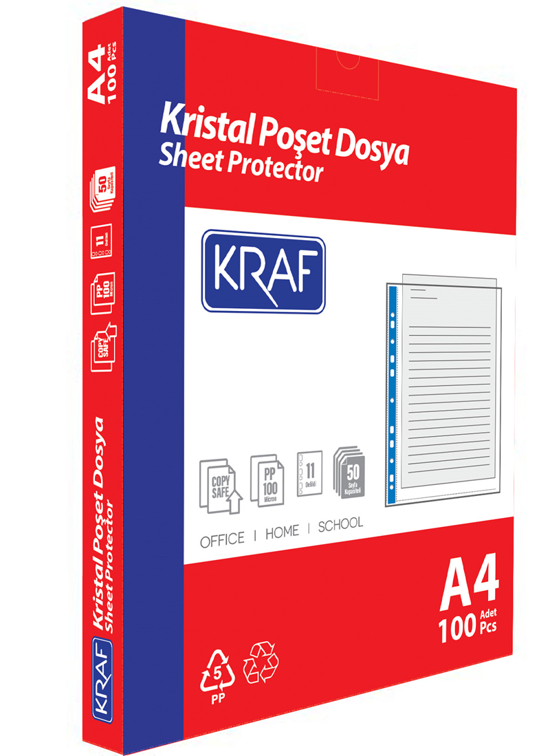 Kristal Poşet Dosya A4 100'lü Paket