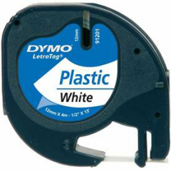 DYMO ŞERİT LETRATAG PLASTİK 12MM x 4MT BEYAZ 721610-721660 59422