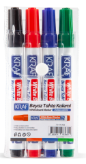 KRAF BEYAZ TAHTA KALEMİ DOLDURULABİLİR 770-4 4 LÜ PVC
