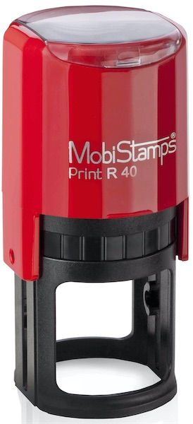 MOBİSTAMPS KAŞE YUVARLAK R-40 KIRMIZI KEÇELİ