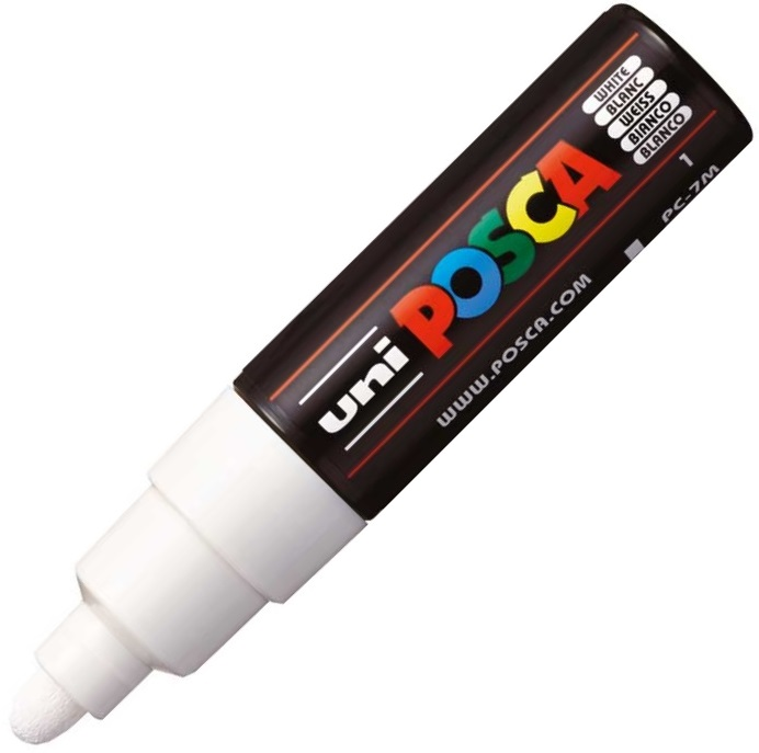 UNİ POSTER MARKÖRÜ POSCA PC-7M 4.5-5.5 BEYAZ