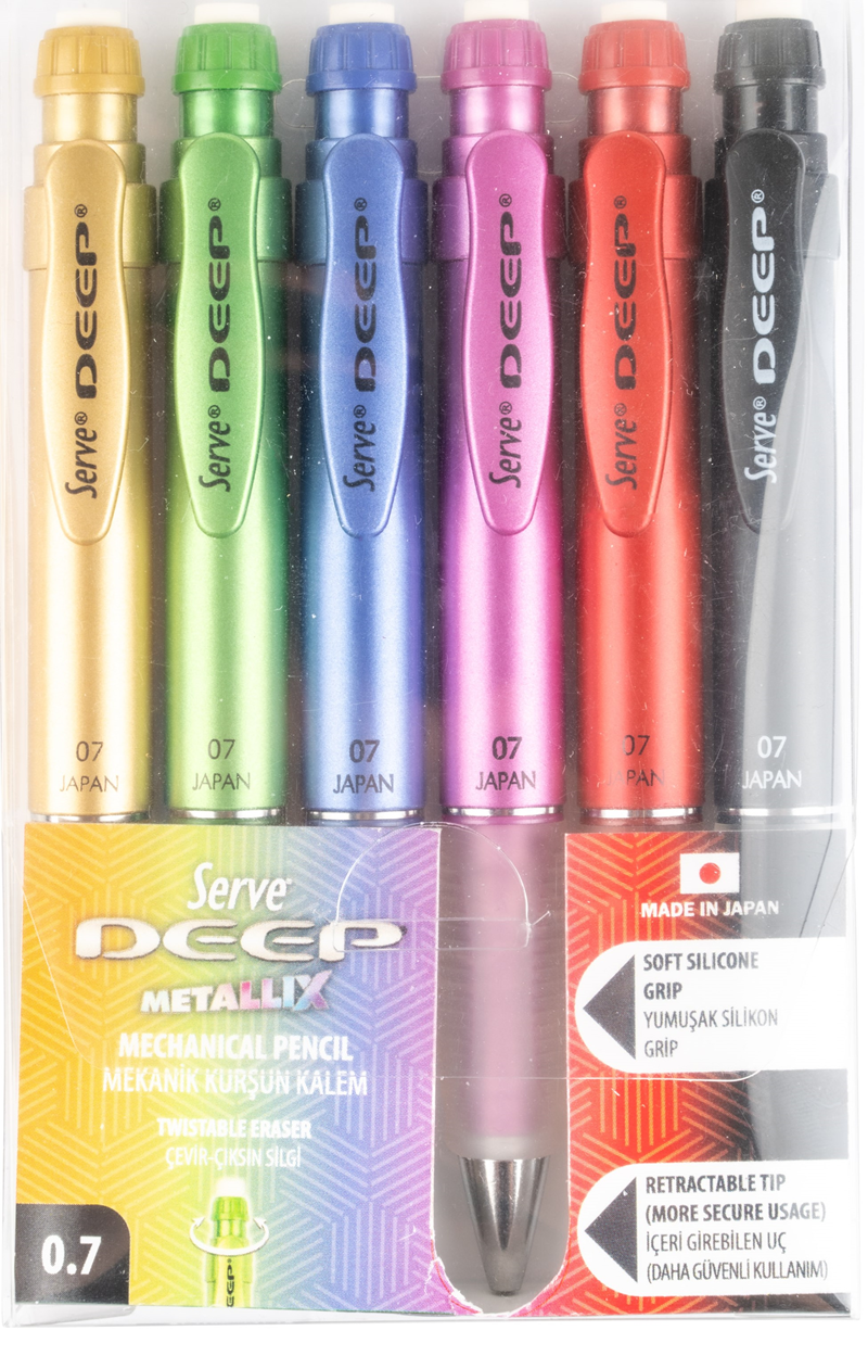 SERVE VERSATİL KALEM DEEP 0.7 SET 6 LI PRE METALİK PET SV-DEEP0.7PM6PKR